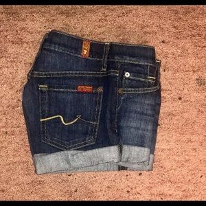 7for all mankind cuffed jeans shorts